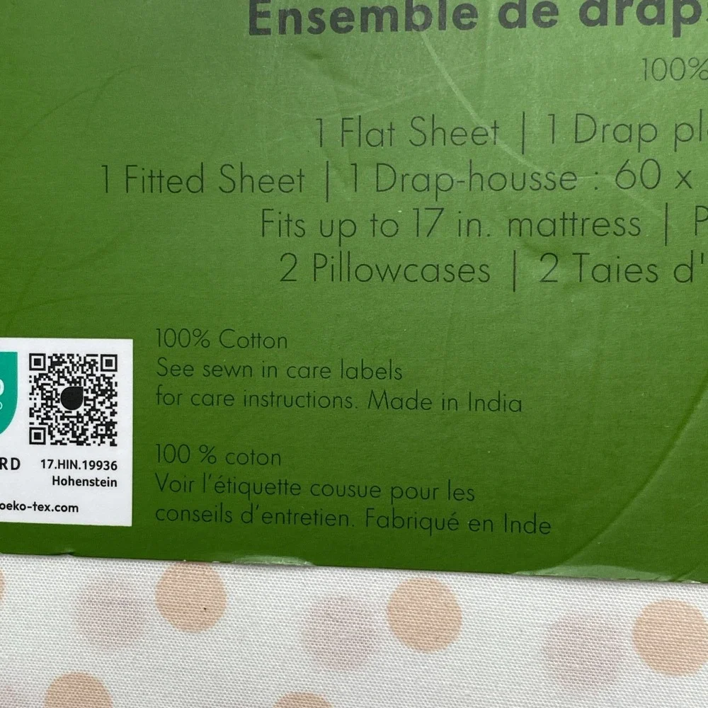 NEW 4pc Kate Spade Queen Sheet Set BALLET PINK TRADITIONAL DOTS 100% Cotton